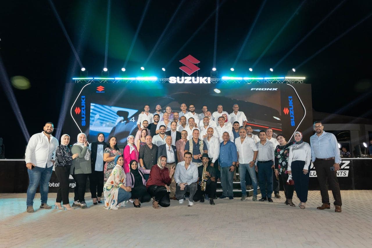 Suzuki's guests gathered in front of the lit LED stage on the Galala seafront on launch night.