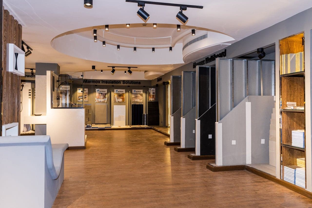 The Marmox showroom interior in full.