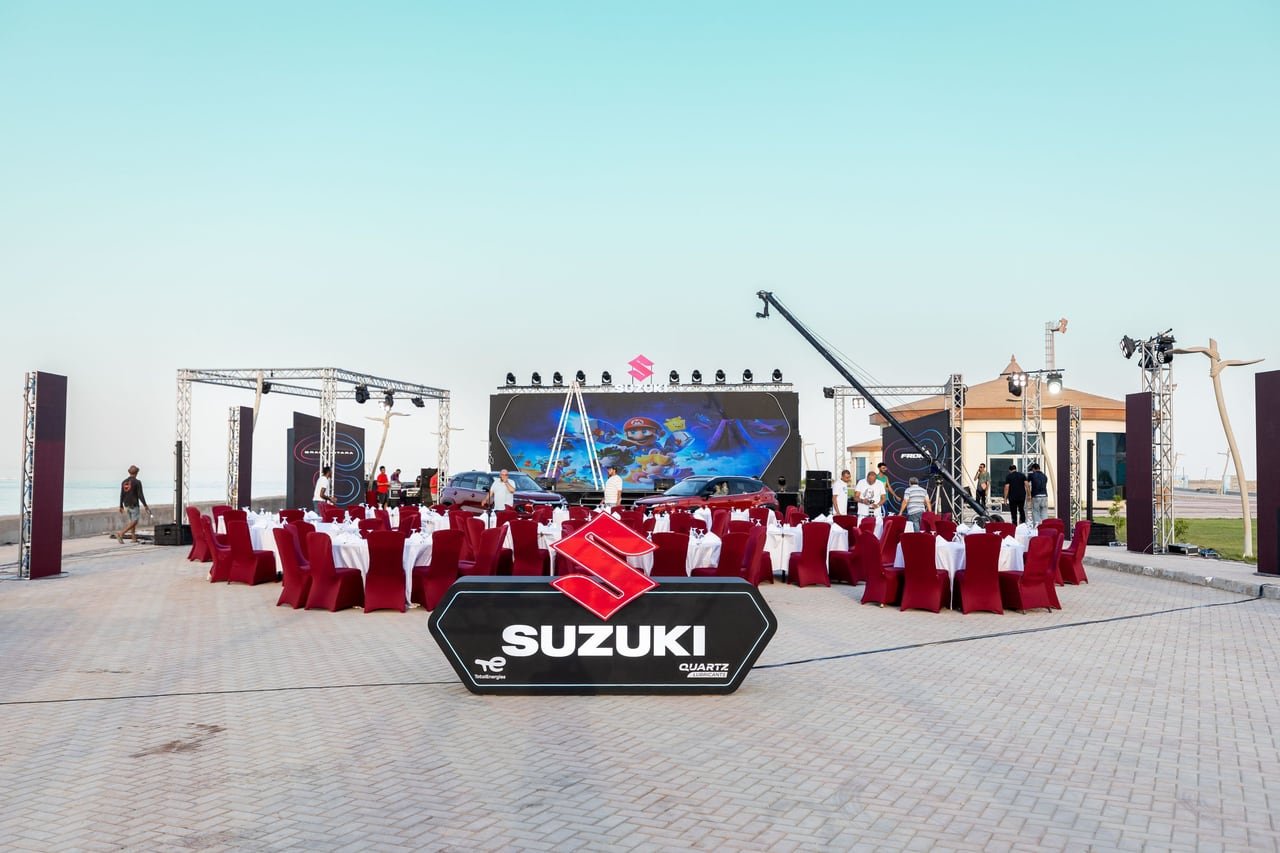 Suzuki car launch: the venue ready before doors opened