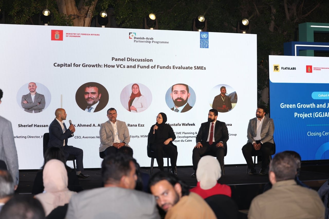 Panellists on stage under the "Capital for Growth" screen.