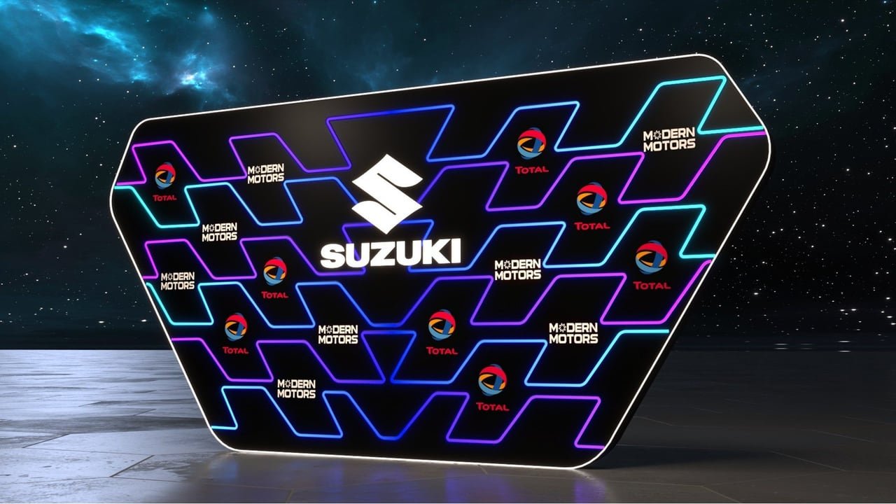 Suzuki car launch: 3D design of the backdrop wall