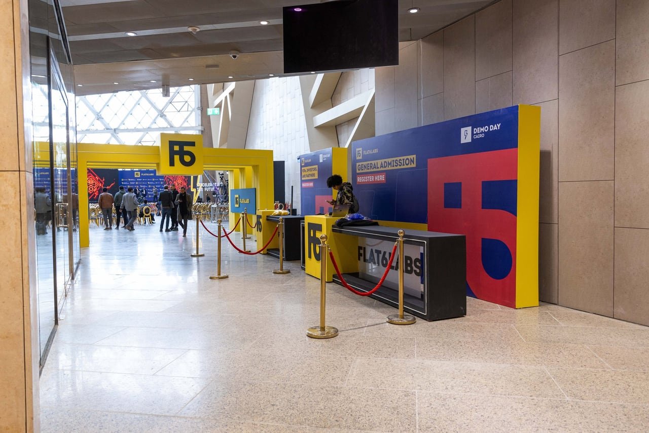 The registration area and Flat6Labs branding ready inside the museum.